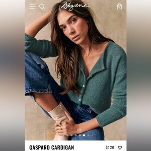 Sezane Gaspard Cardigan in Sage